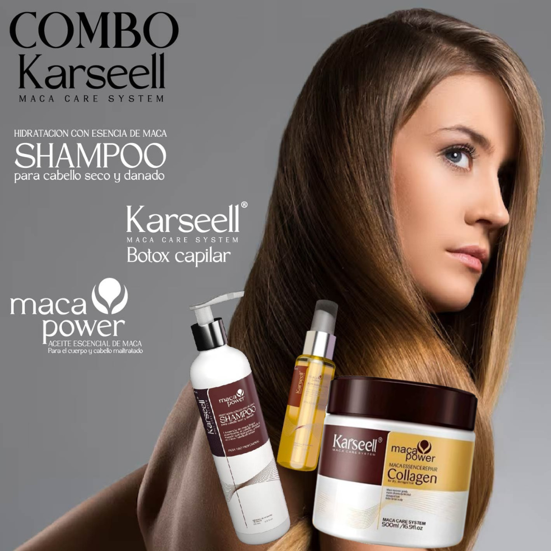 COMBO KARSEELL - 3 PRODUCTOS (Shampoo + Crema Capilar + Aceite de Argan) ORIGINAL