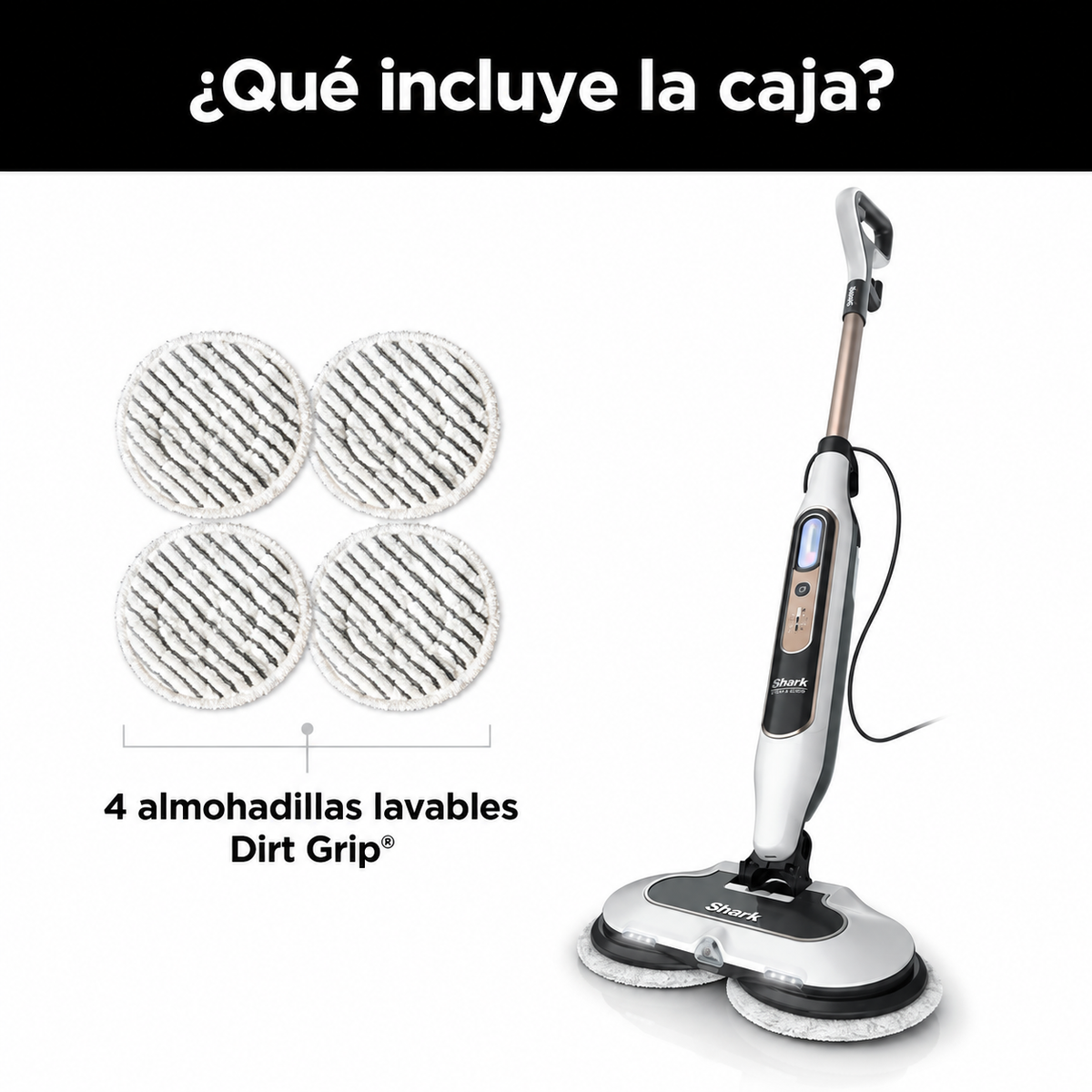 Mopa a Vapor con Cepillos Giratorios | Limpieza Profunda de Pisos