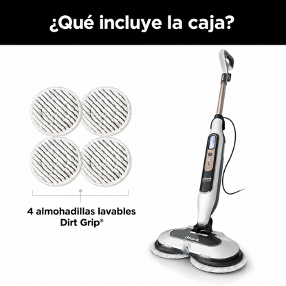 Mopa a Vapor con Cepillos Giratorios | Limpieza Profunda de Pisos
