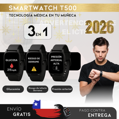 AÑO NUEVO, VIDA NUEVA: SmartWatch T500 – Tu Salud en una Sola Pulsera (Glucosa, Presión, ECG)