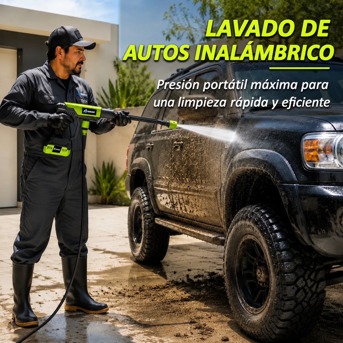 Hidrolavadora Inalámbrica Portátil | Limpieza Potente para Auto y Hogar