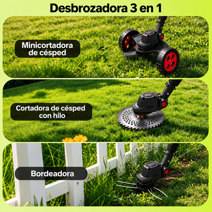 Podadora Inalambrica Cesped con Ruedas