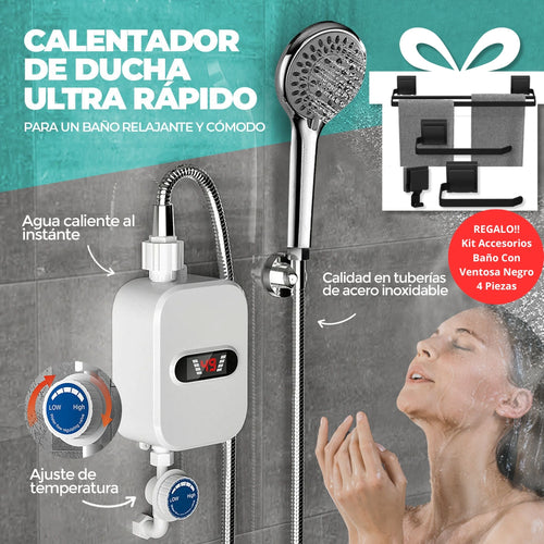 CALENTADOR DE DUCHA ULTRA RÁPIDO + REGALO GRÁTIS